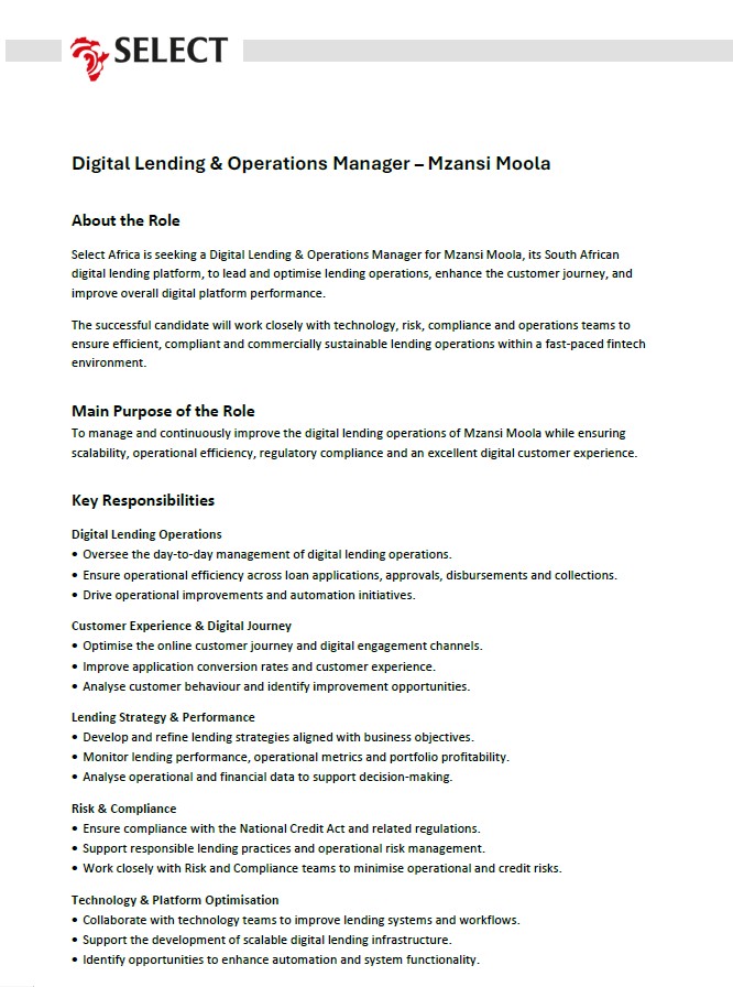 LENDING OPERATIONS MANAGER - MZANSI MOOLA Select-Africa-Head-of-Credit-and-Risk-May-2023